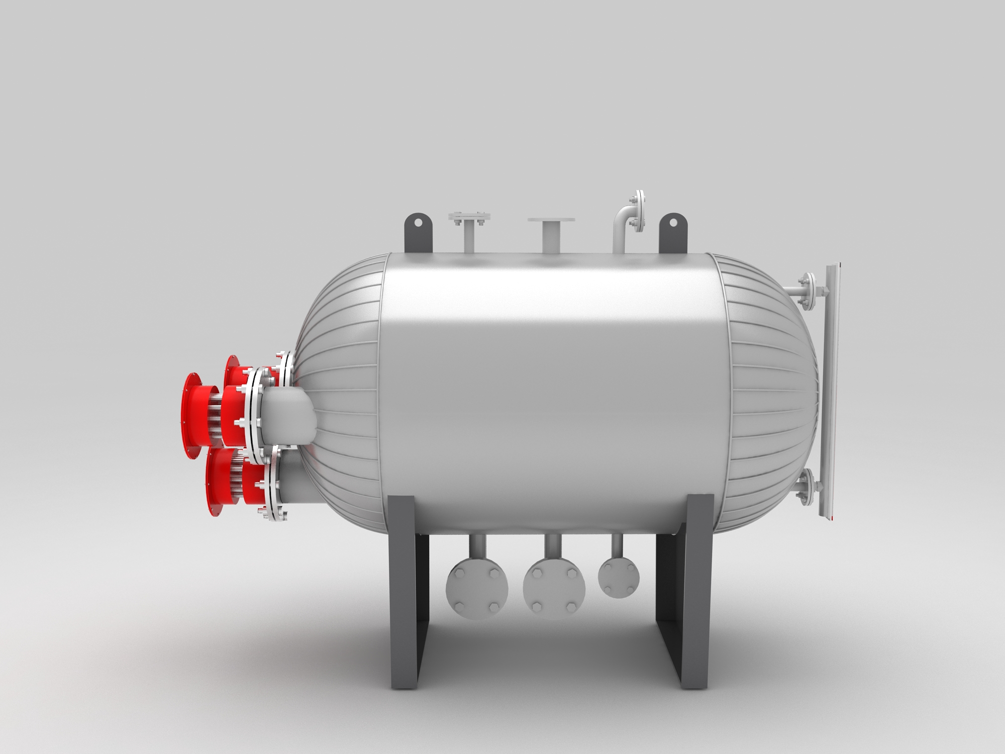 卧式电加热罐_三法兰加热管