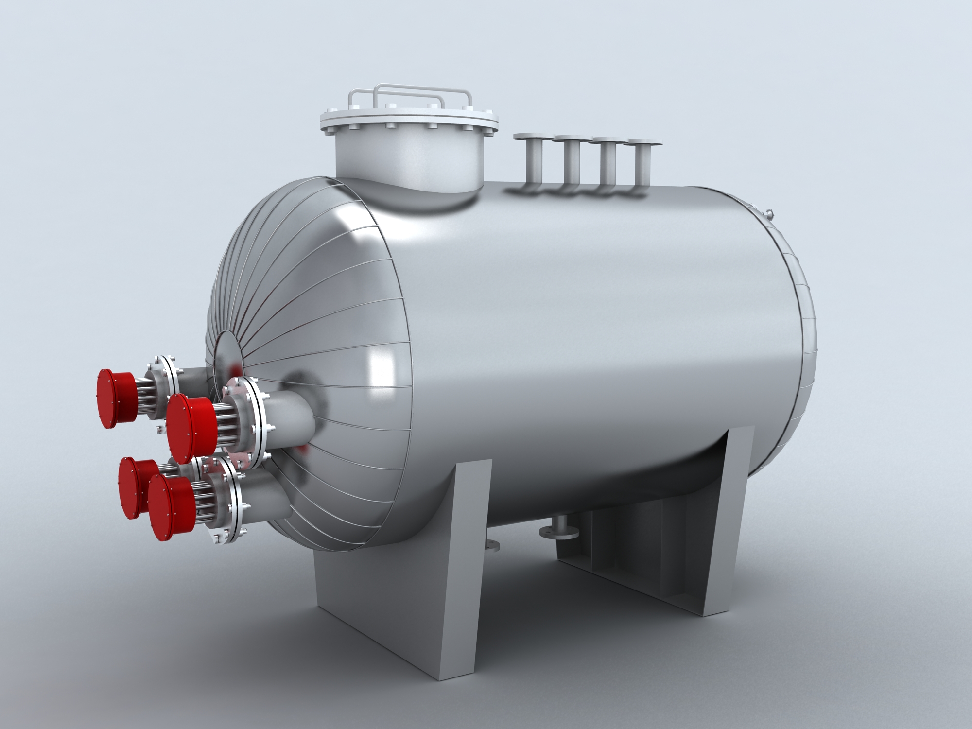 卧式电加热罐_四法兰加热管